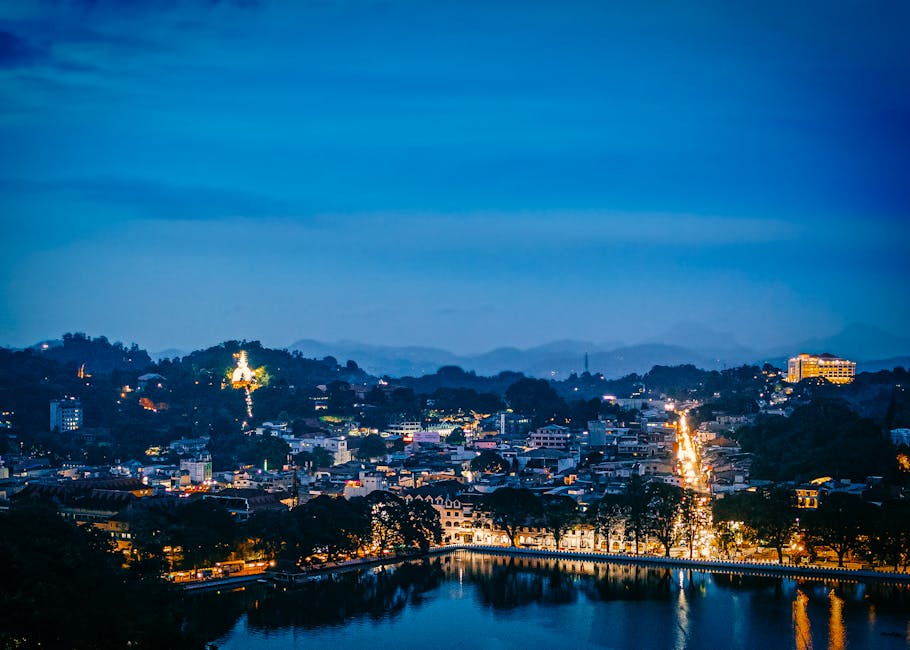 Photo of Lighted City Buildings
